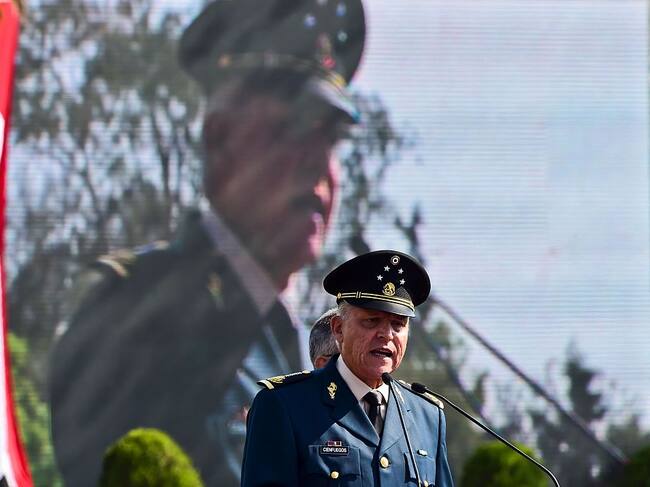 Salvador Cienfuegos en una base militar en México en 2016