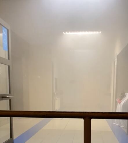 Captura de pantalla de video recibido sobre el incendio del Hospital de Tocopilla.