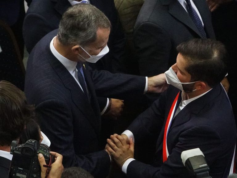 11 DE MARZO DE 2022/VALPARAISOEl Rey Don Felipe VI de España (i) y el Presidente Gabriel Boric (d), durante la ceremonia de Cambio de Mando Presidencial.
FOTO: LEONARDO RUBILAR CHANDIA/AGENCIAUNO