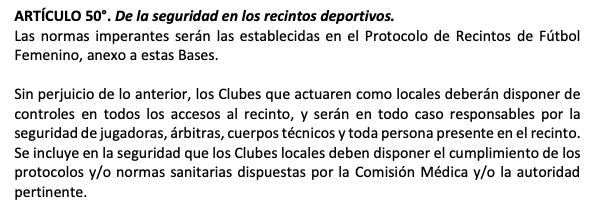 Reglamento Campeonato Nacional Femenino 2022. Fuente: ANFP