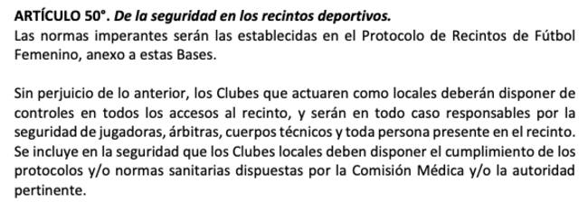 Reglamento Campeonato Nacional Femenino 2022. Fuente: ANFP