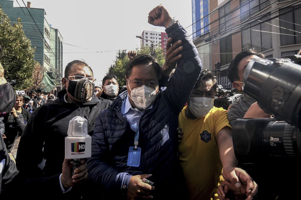 Luis Arce festeja su triunfo electoral en Bolivia