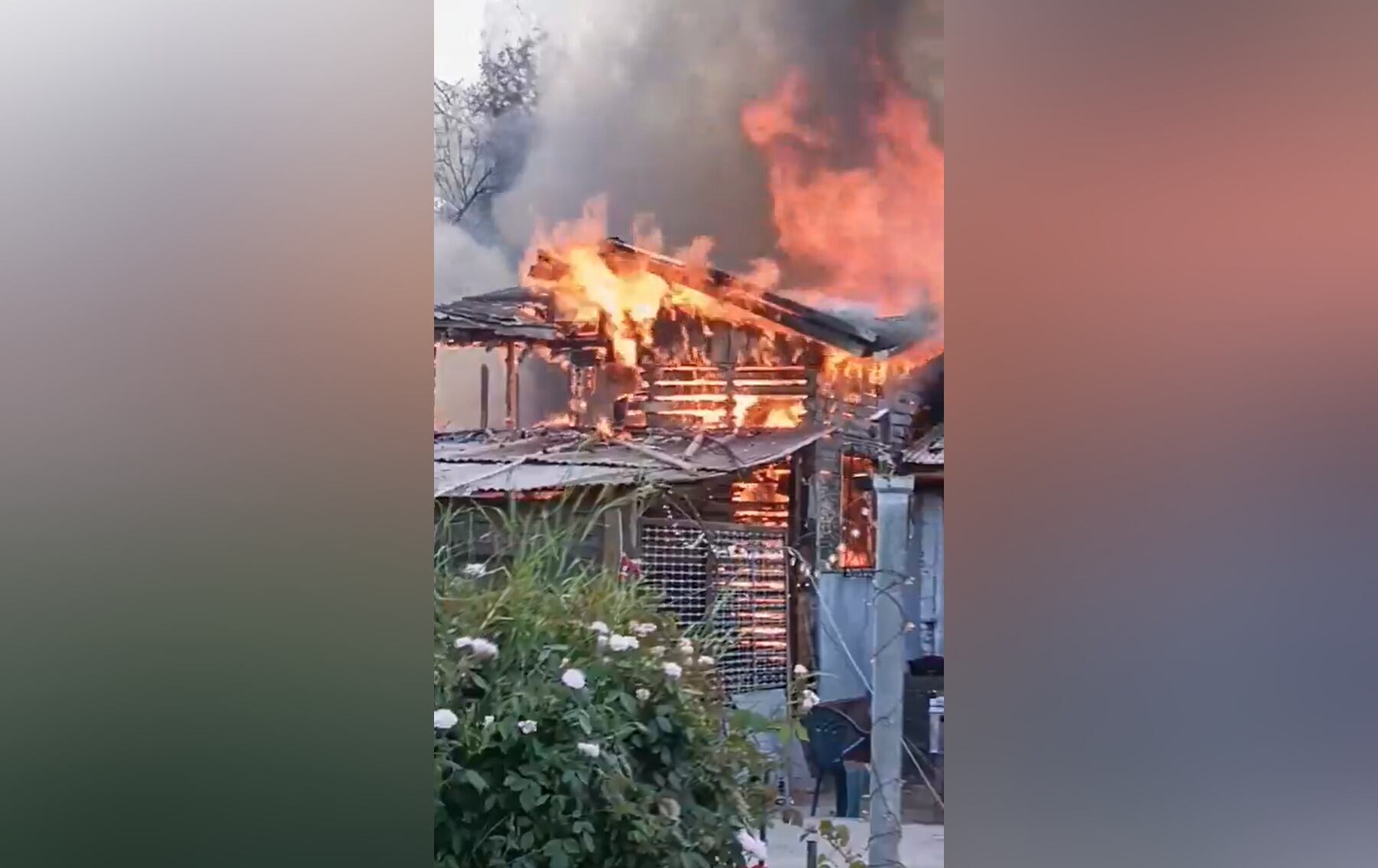 Incendio en casa de Paine