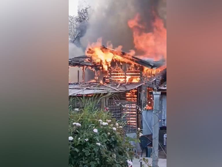 Incendio en casa de Paine