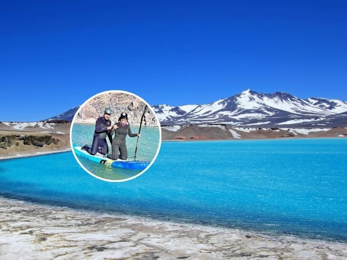 Matrimonio chileno logra récord Guinness al navegar en la laguna más alta del mundo