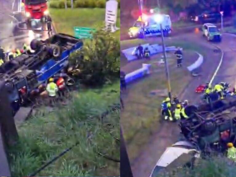 Volcamiento de microbús en paso nivel de Chiguayante deja tres fallecidos y al menos 15 heridos