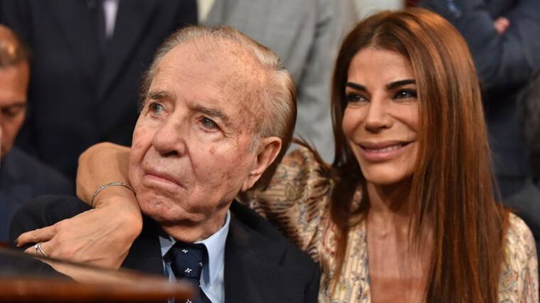 BUENOS AIRES, ARGENTINA - DECEMBER 10: Former President Carlos Menem and Zulemita Menem during the Presidential Inauguration Ceremony at National Congress on December 10, 2019 in Buenos Aires, Argentina. (Photo by Amilcar Orfali/Getty Images)