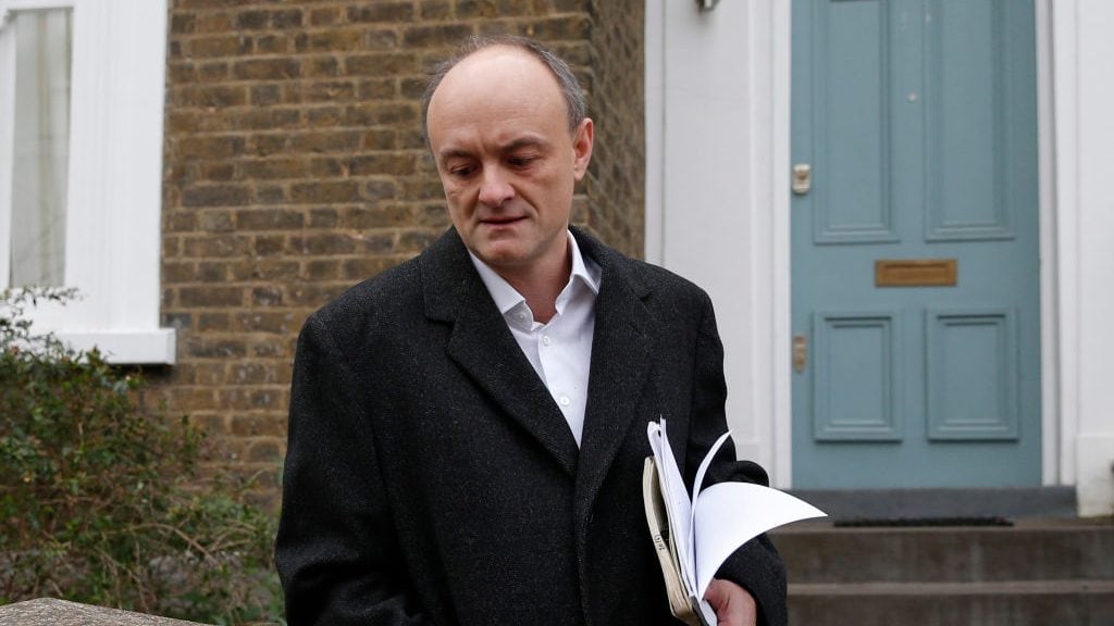 LONDON, ENGLAND - MARCH 17: Dominic Cummings leaves his home on March 17, 2021 in London, England. Former Chief Advisor to the Prime Minister, Dominic Cummings, appears at the Science and Technology Committee to discuss the Government's plans to establish a new research funding agency, the Advanced Research and Invention Agency (ARIA). (Photo by Hollie Adams/Getty Images)
