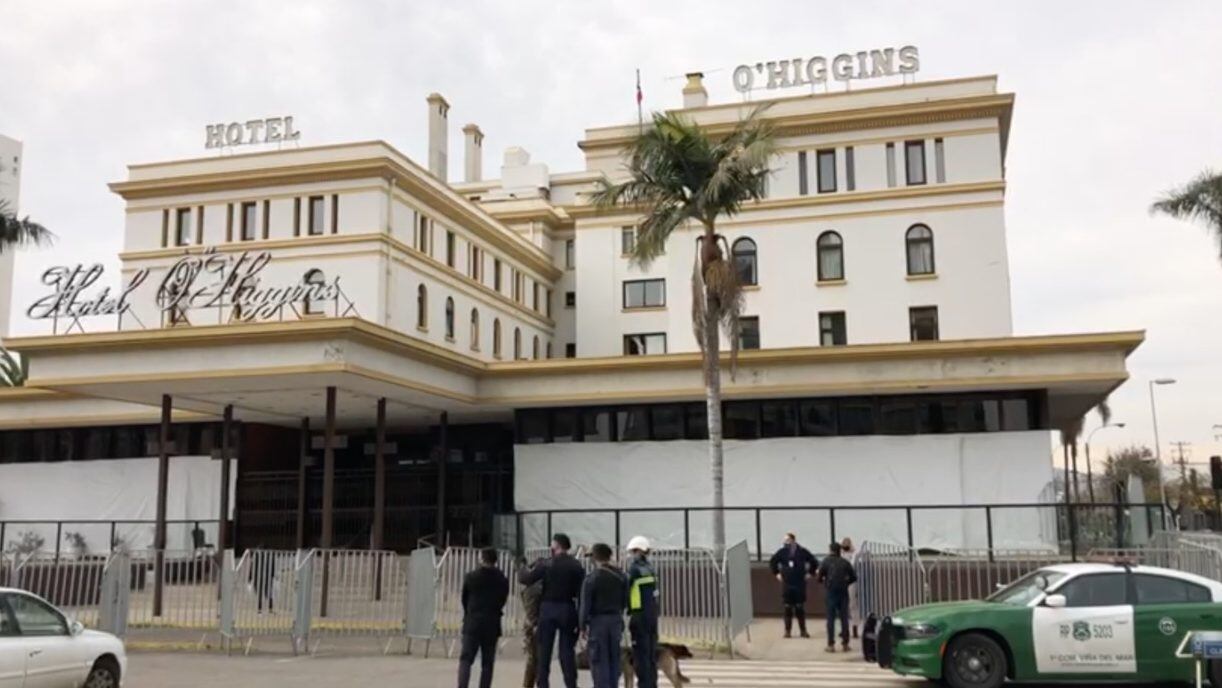 Fuga de gas obliga a evacuar residencia sanitaria del Hotel O’Higgins en Viña del Mar