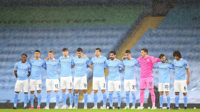 Manchester City en la previa de un juego de la Premier League