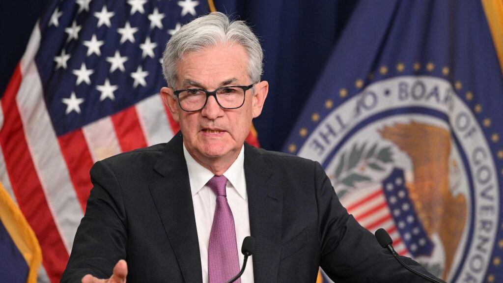 Federal Reserve Board Chairman Jerome Powell speaks during a news conference in Washington, DC, on July 27, 2022. - The US Federal Reserve on July 27 again raised the benchmark interest rate by three-quarters of a percentage point in its ongoing battle to tamp down raging price pressures that are squeezing American families. (Photo by MANDEL NGAN / AFP) (Photo by MANDEL NGAN/AFP via Getty Images)