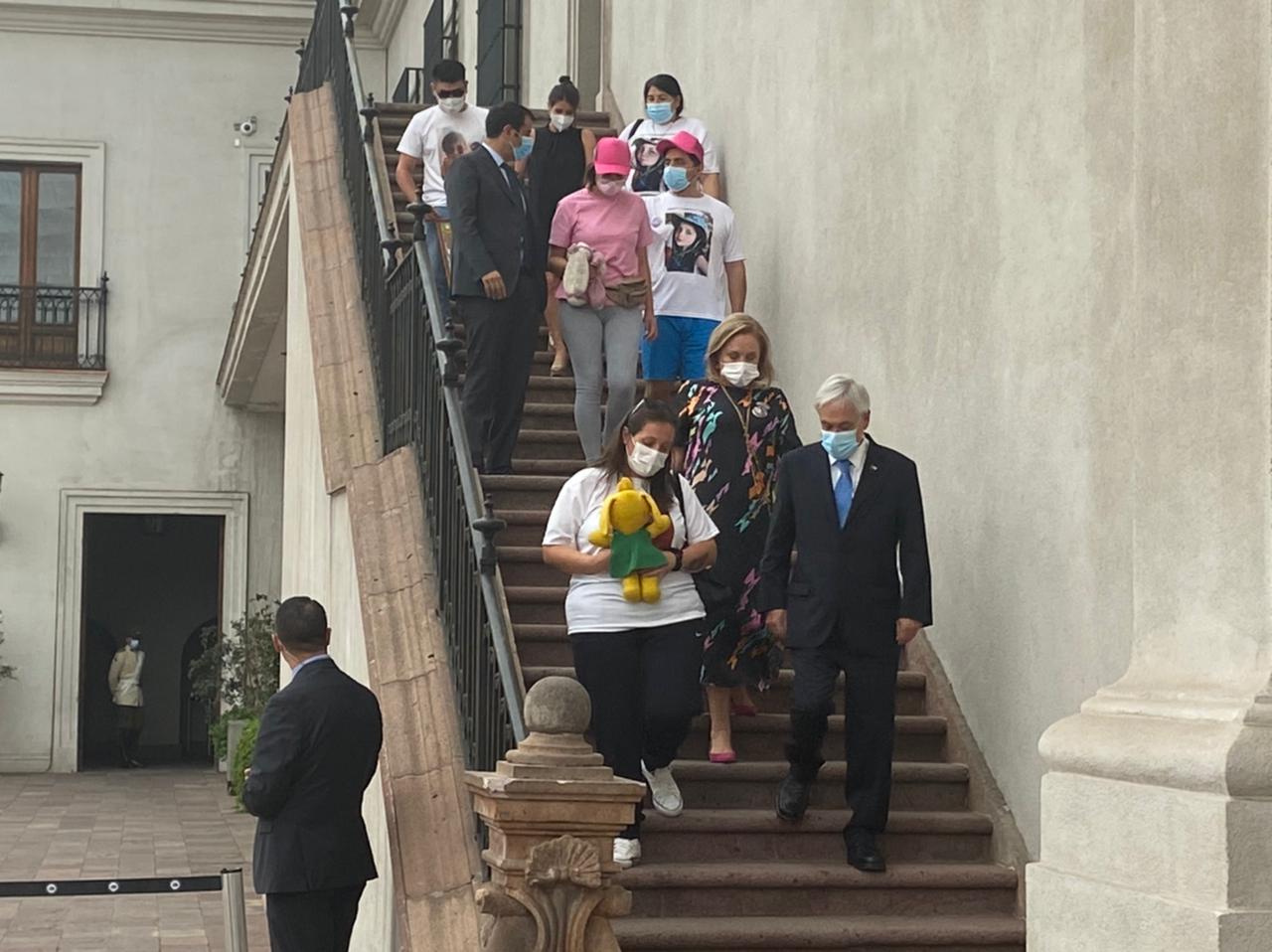 La reunión entre la familia de Tamara y el Presidente Sebastián Piñera. Foto: ADN.CL