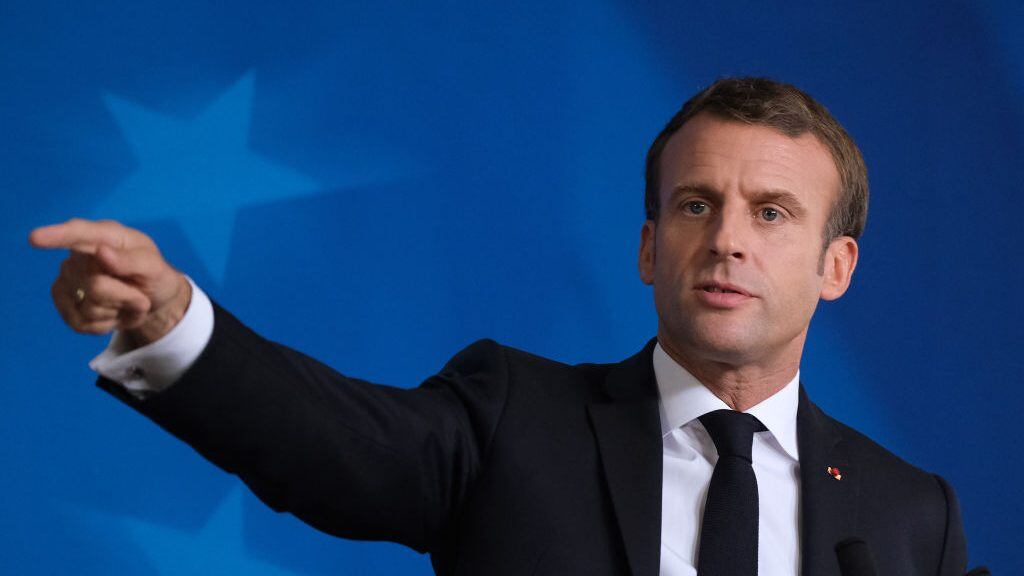 BRUSSELS, BELGIUM - OCTOBER 18: French President Emmanuel Macron speaks at the conclusion of a two-day summit of European Union leaders on October 18, 2019 in Brussels, Belgium. The day before EU and UK negotiators announced an agreement on the United Kingdom's departure from the European Union. Leaders of the EU countries are also meeting to discuss the EU's long-term budget, the strategic agenda and Climate.  (Photo by Sean Gallup/Getty Images)