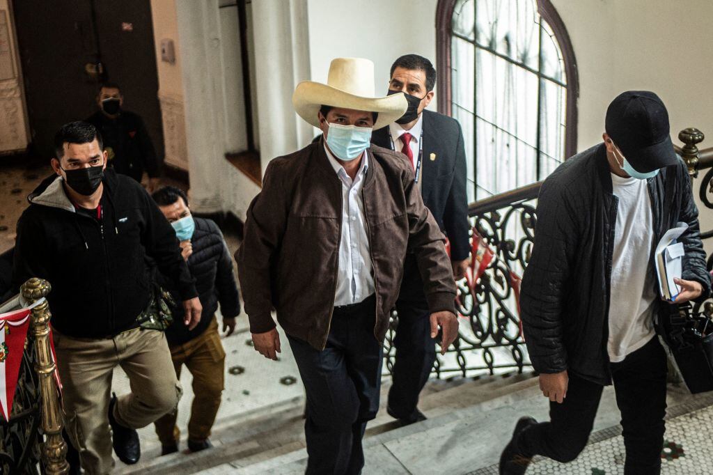 El presidente electo peruano Pedro Castillo