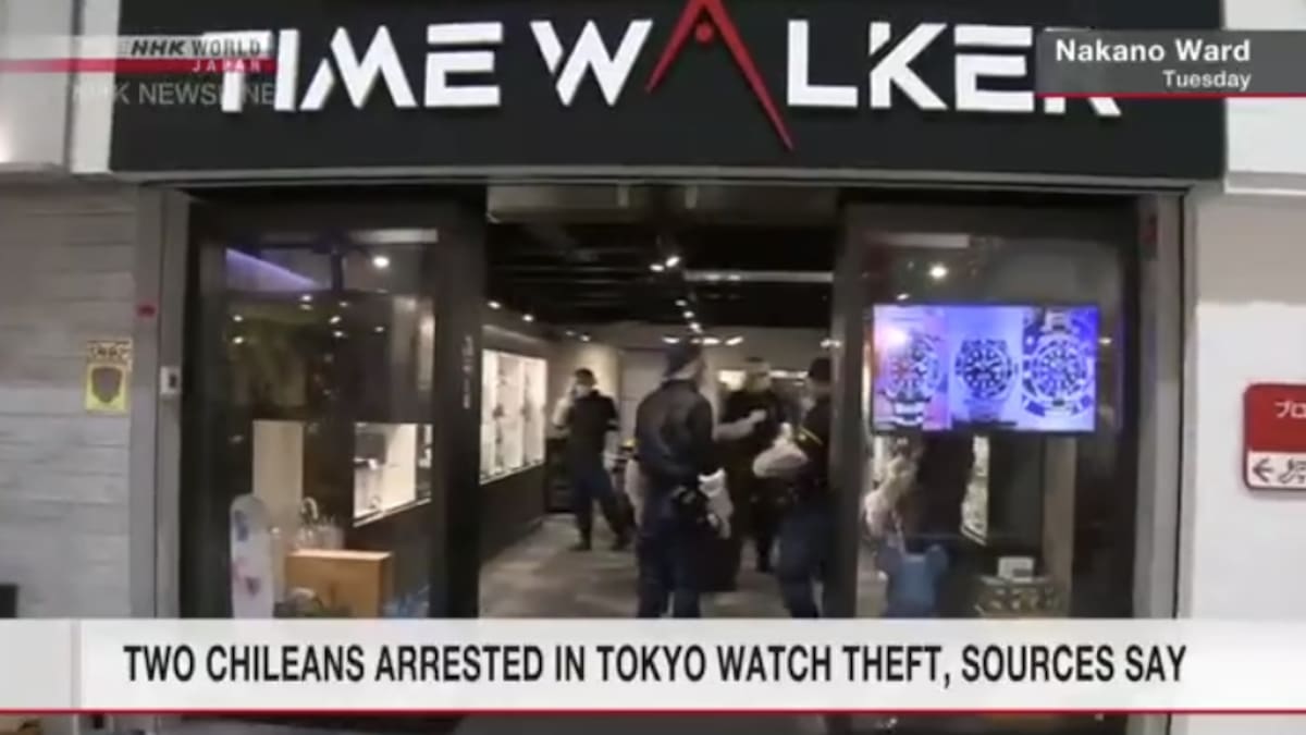 Dos chilenos son detenidos en Japón por millonario robo a tienda de relojes de lujo