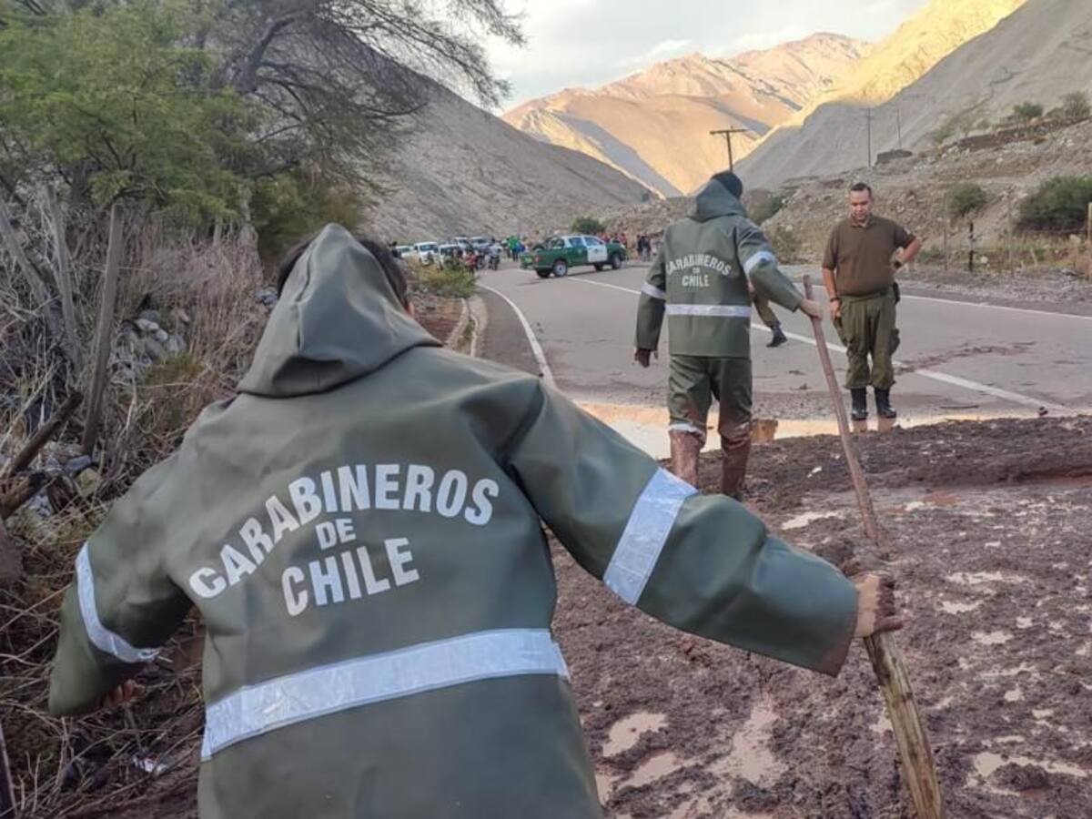 Kilométrico deslizamiento de tierra en Paihuano moviliza a carabineros para socorrer a familias aisladas