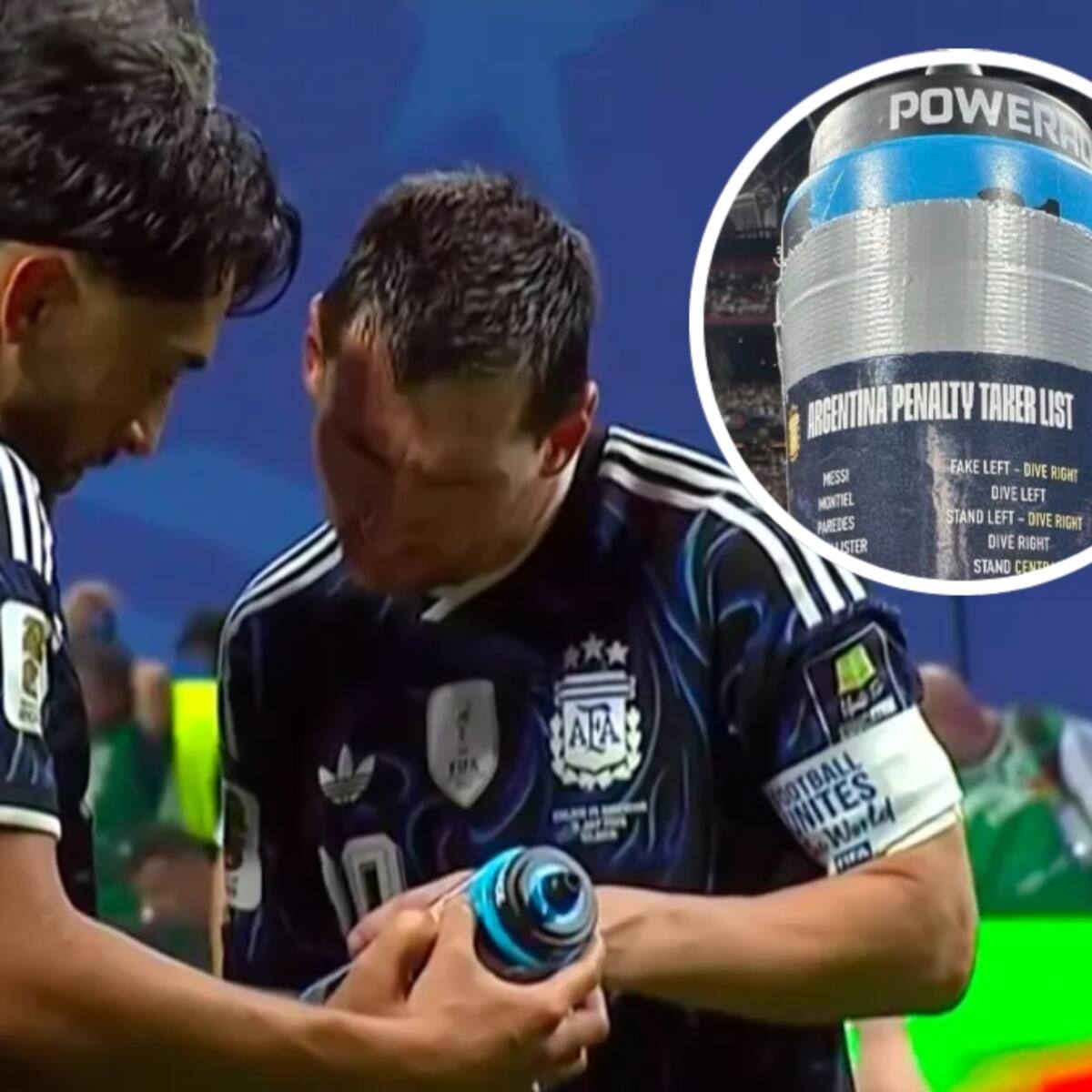 Argentina encuentra la botella que tenía Pickford para los penales: la reacción de Messi y el plantel ya es viral