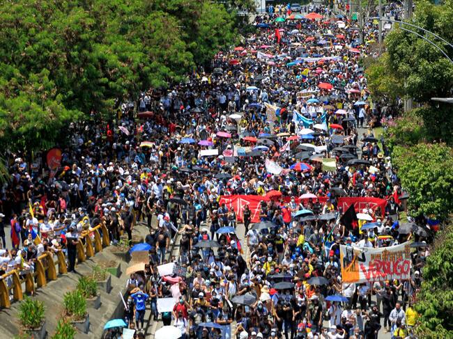 Masiva protesta ciudadana contra el gobierno de Iván Duque en Medellín