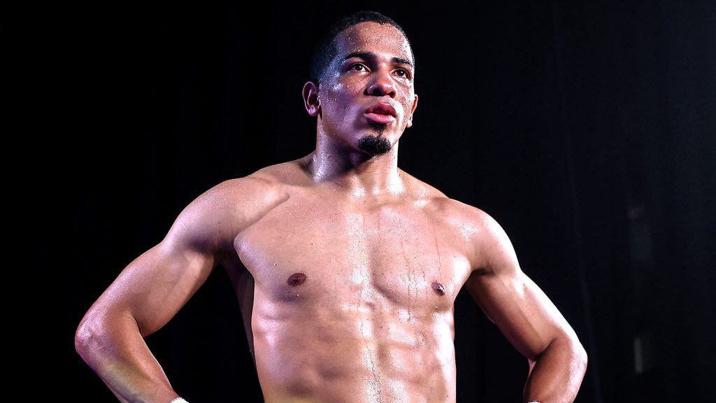 LAS VEGAS, NEVADA - JULY 16: In this handout image provided by Top Rank, Felix Verdejo is interviewed after defeating Will Madera (not pictured) during their lightweight bout at MGM Grand Conference Center Grand Ballroom on July 16, 2020 in Las Vegas, Nevada. (Photo by Mikey Williams/Top Rank via Getty Images)
