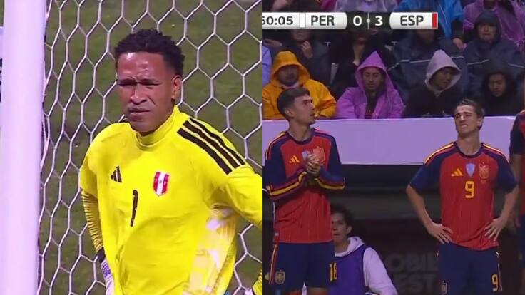 El grosero autogol del arquero de Perú ante España y la inesperada canción que sonó en el estadio: confuso momento