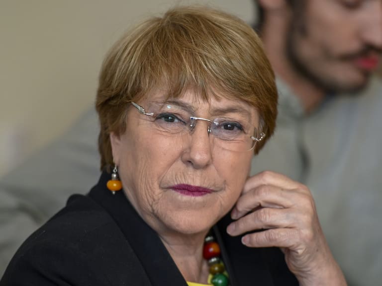 LISBON, PORTUGAL - APRIL 29: United Nations High Commissioner for Human Rights, Michelle Bachelet, listens to the meeting introduction before delivering opening remarks while hosting a debate on key human rights issues in the country at ICS – Instituto de Ciências Sociais da Universidade de Lisboa on April 29, 2019 in Lisbon, Portugal. Dr. Bachelet, who served as President of Chile from 2006 to 2010 and again from 2014 to 2018, became the United Nations High Commissioner for Human Rights on September 01, 2018. (Photo by Horacio Villalobos#Corbis/Corbis via Getty Images)