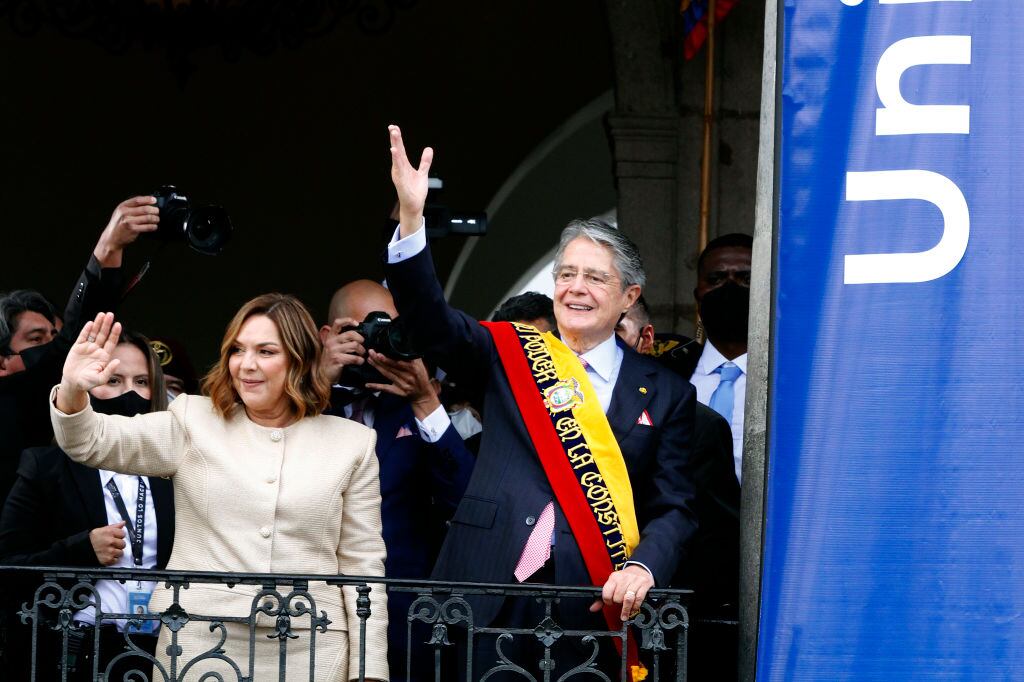 Guillermo Lasso junto a su esposa María de Lourdes Alcívar Crespo