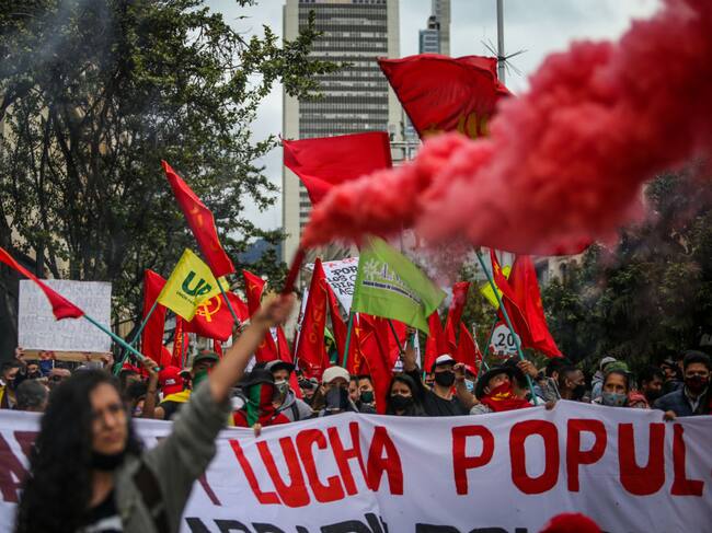 Masiva manifestación en Bogotá
