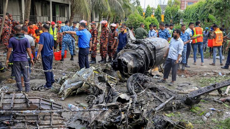 Avión militar se estrelló contra escuela en Bangladesh: hay 19 muertos y más de 100 heridos