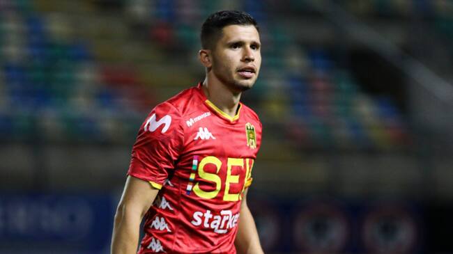 04 DE ENERO DE 2021/SANTIAGOMauro Caballero (c), durante el partido valido por vigsimo sptima fecha del Campeonato Nacional AFP PlanVital 2020, entre Audax Italiano y Unin Espaola, disputado en el Estadio Bicentenario de La Florida.
FOTO: SEBASTIAN ORIA/AGENCIAUNO