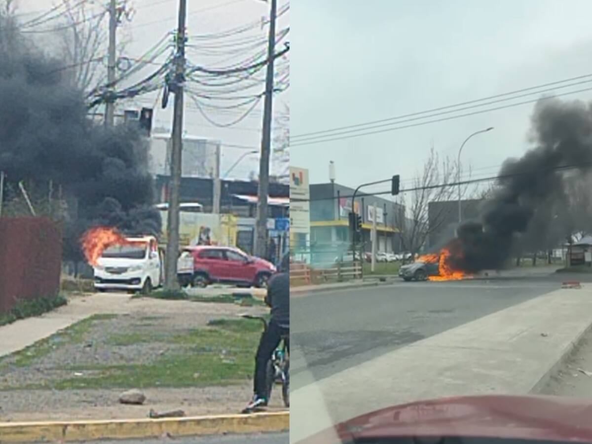 Delincuentes queman varios autos en Rancagua para evitar persecución tras robo a bodega de valores