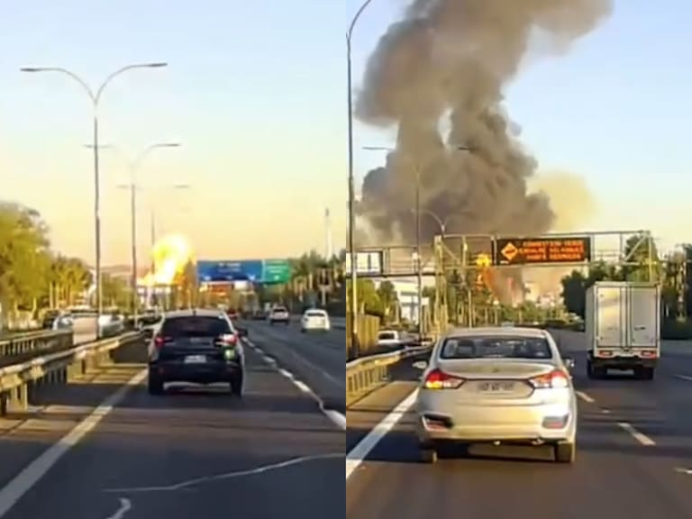 Auto capta EN VIVO explosión de camión gas en Renca: emergencia generó voraz incendio