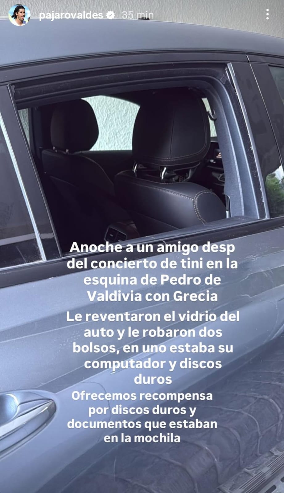 Historia de Instagram de Jaime Valdés