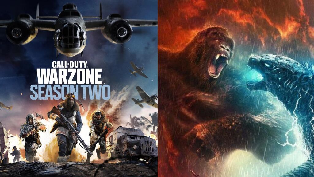 Godzilla vs King Kon y Call of Duty Warzone