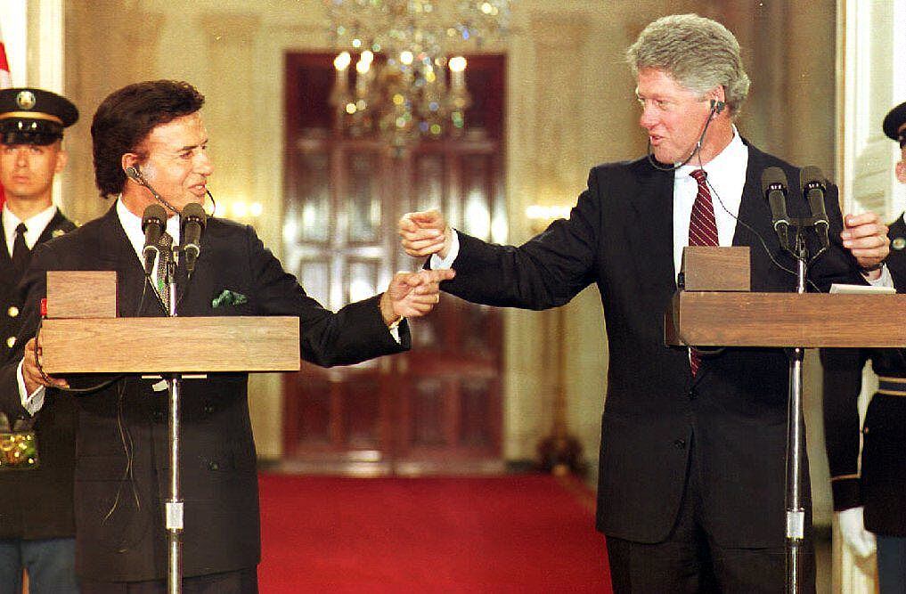 Menem con Bill Clinton, en 1993 – Getty Images