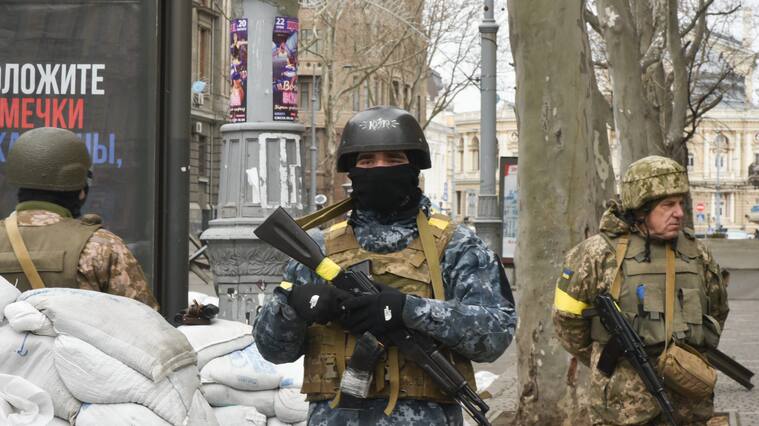 ODESSA, UKRAINE - MARCH 07: Security measures taken as part of defense preparations due to ongoing Russian attacks on Ukraine, in the southern Ukrainian city of Odessa on March 07, 2022. (Photo by Maksym Voitenko/Anadolu Agency via Getty Images)