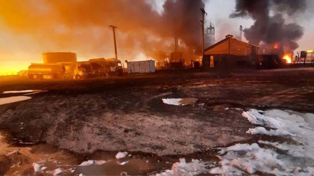 Explosión - incendio - refinería Argentina - Plaza Huincul