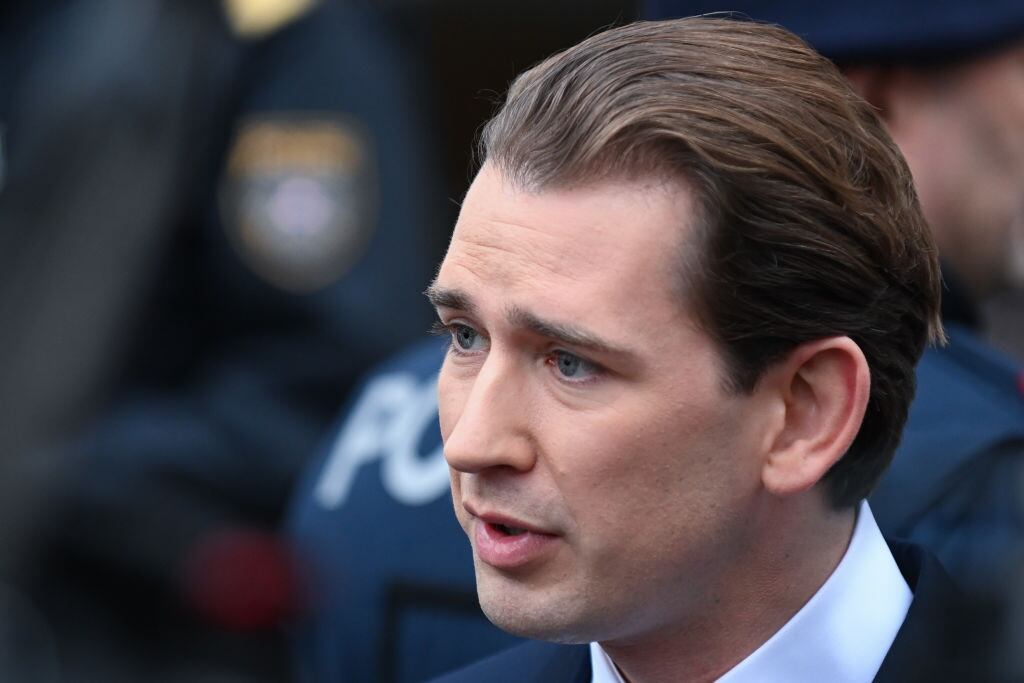 El renunciado canciller austriaco Sebastian Kurz en Viena