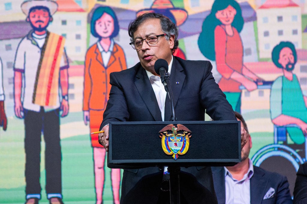 El presidente de Colombia Gustavo Petro en un evento en Bogotá