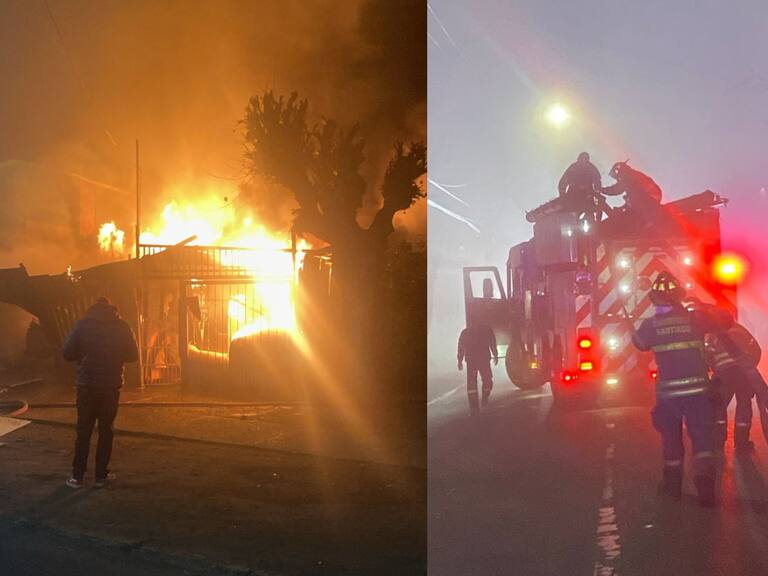 No se descarta intencionalidad: incendio afecta tres casas y deja un vecino herido en Renca
