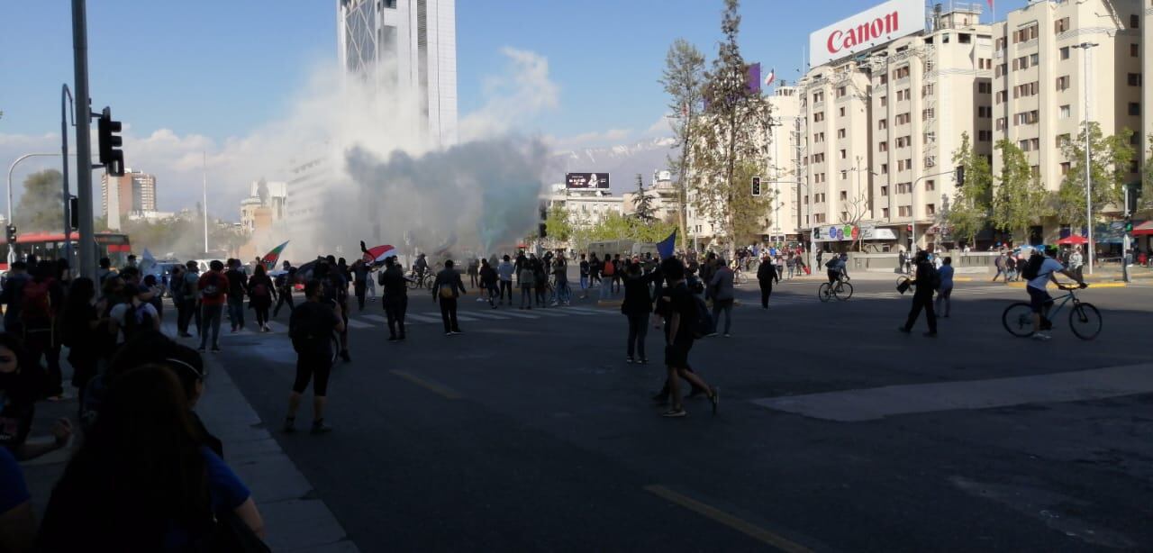 Manifestación en Plaza Baquedano