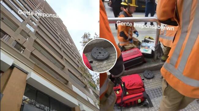 Caída de mancuerna desde edificio habría dejado a peatón herido en pleno centro de Santiago