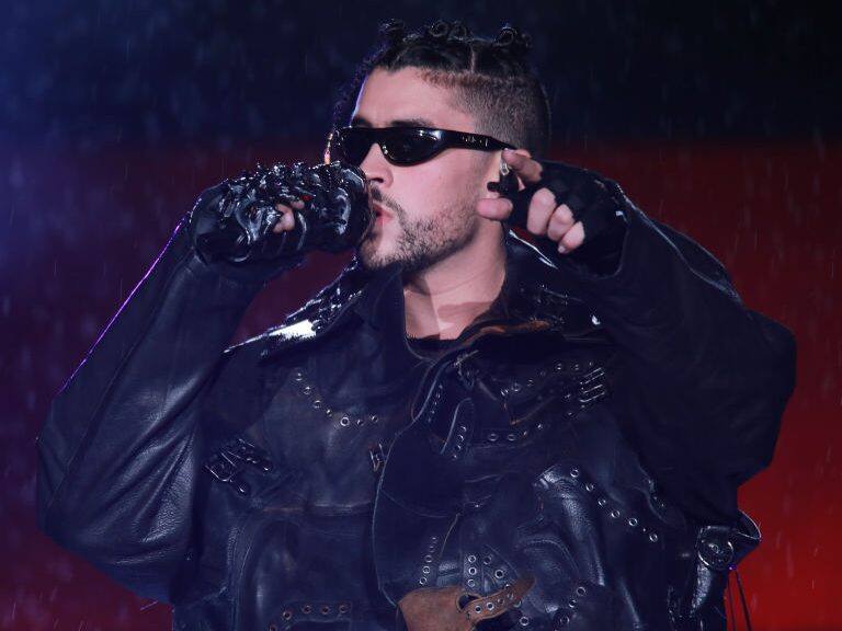 SAN JUAN, PUERTO RICO - DECEMBER 10: Bad Bunny performs during his "P FNK R" concert at Hiram Bithorn Stadium on December 10, 2021 in San Juan, Puerto Rico. (Photo by Gladys Vega/ Getty Images)