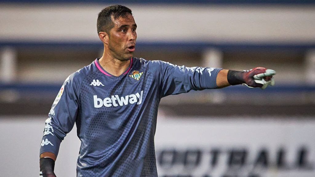 MARBELLA, SPAIN - SEPTEMBER 2: Claudio Bravo of Real Betis reacts during a pre season friendly match between Real Betis and UD Almeria at Estadio Antonio Lorenzo Cuevas on September 02, 2020 in Marbella, Spain. (Photo by Fermin Rodriguez/Quality Sport Images/Getty Images)