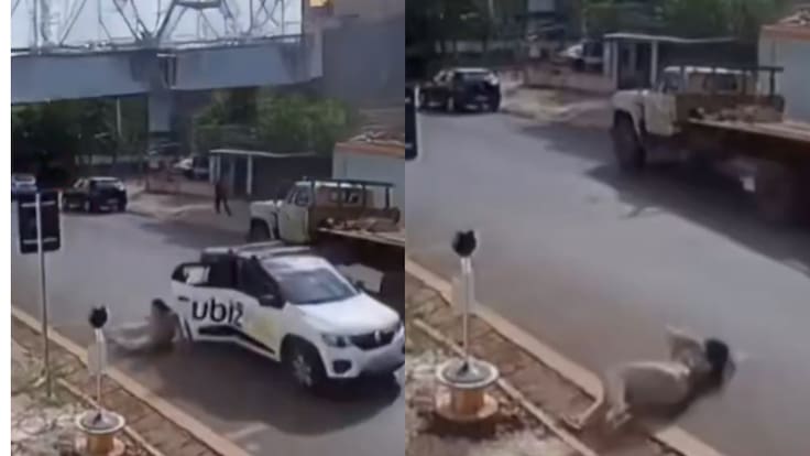 Mujer no quiso pagar su Uber y se arrojó del vehículo en movimiento: insólito registro