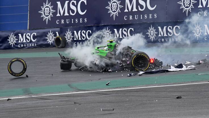El impactante accidente que marcó la carrera Sprint del GP de Brasil de la Fórmula 1: el auto se levantó del suelo