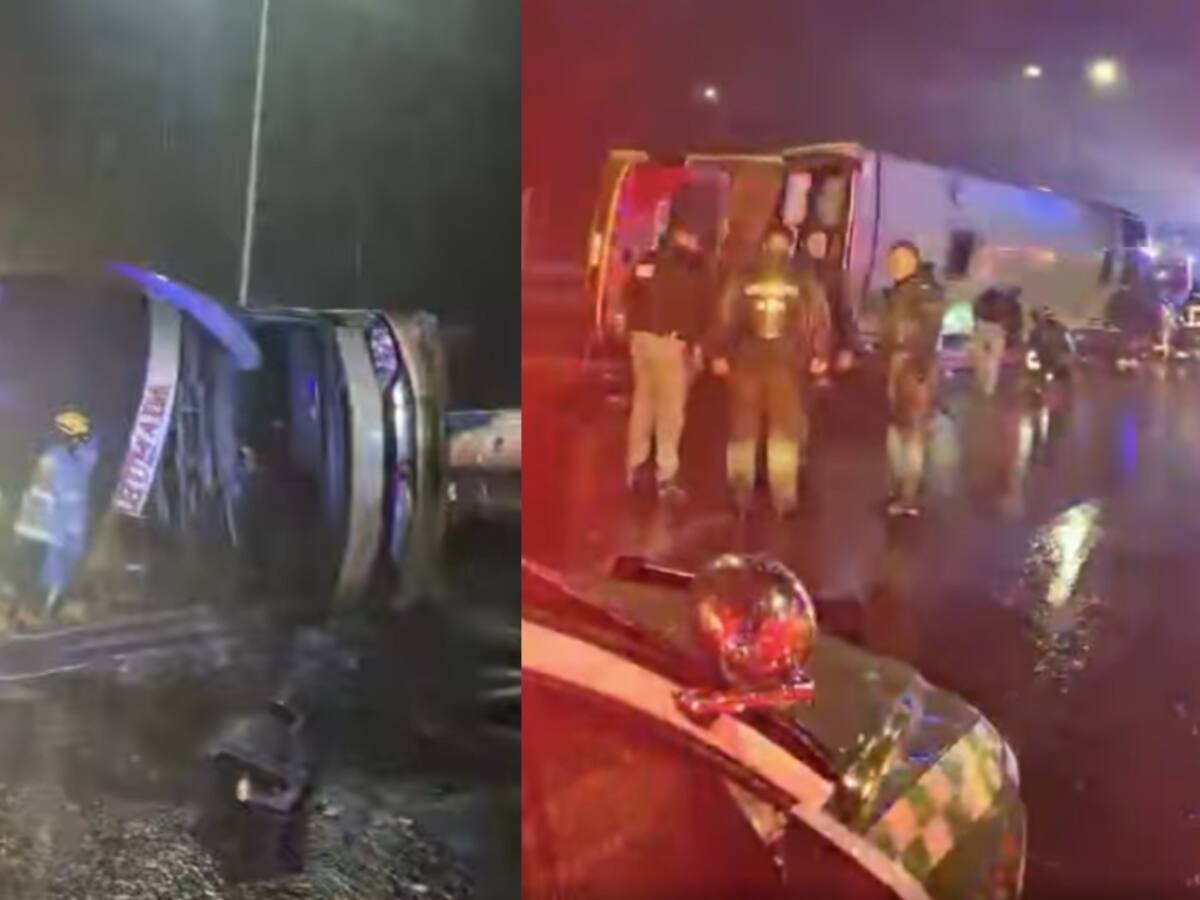 Tragedia en región de O’Higgins: bus con 44 pasajeros se vuelca y deja varios muertos