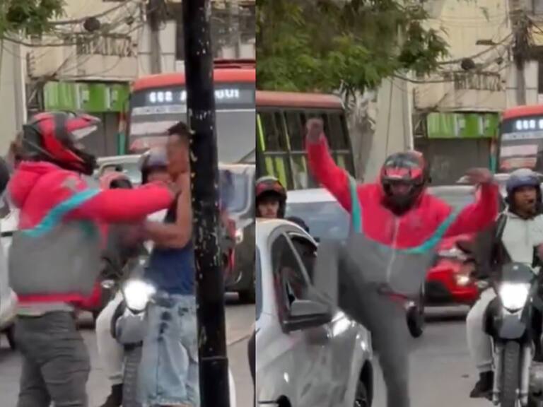 Transeúntes captan violento ataque donde repartidores de comida agreden a un conductor en Viña del Mar