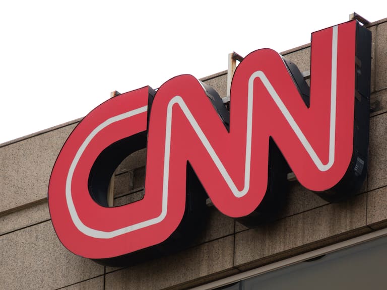 WASHINGTON, DC - MAY 18: A CNN sign is displayed outside of their studios on May 18, 2025 in Washington, DC. (Photo by Kevin Carter/Getty Images)