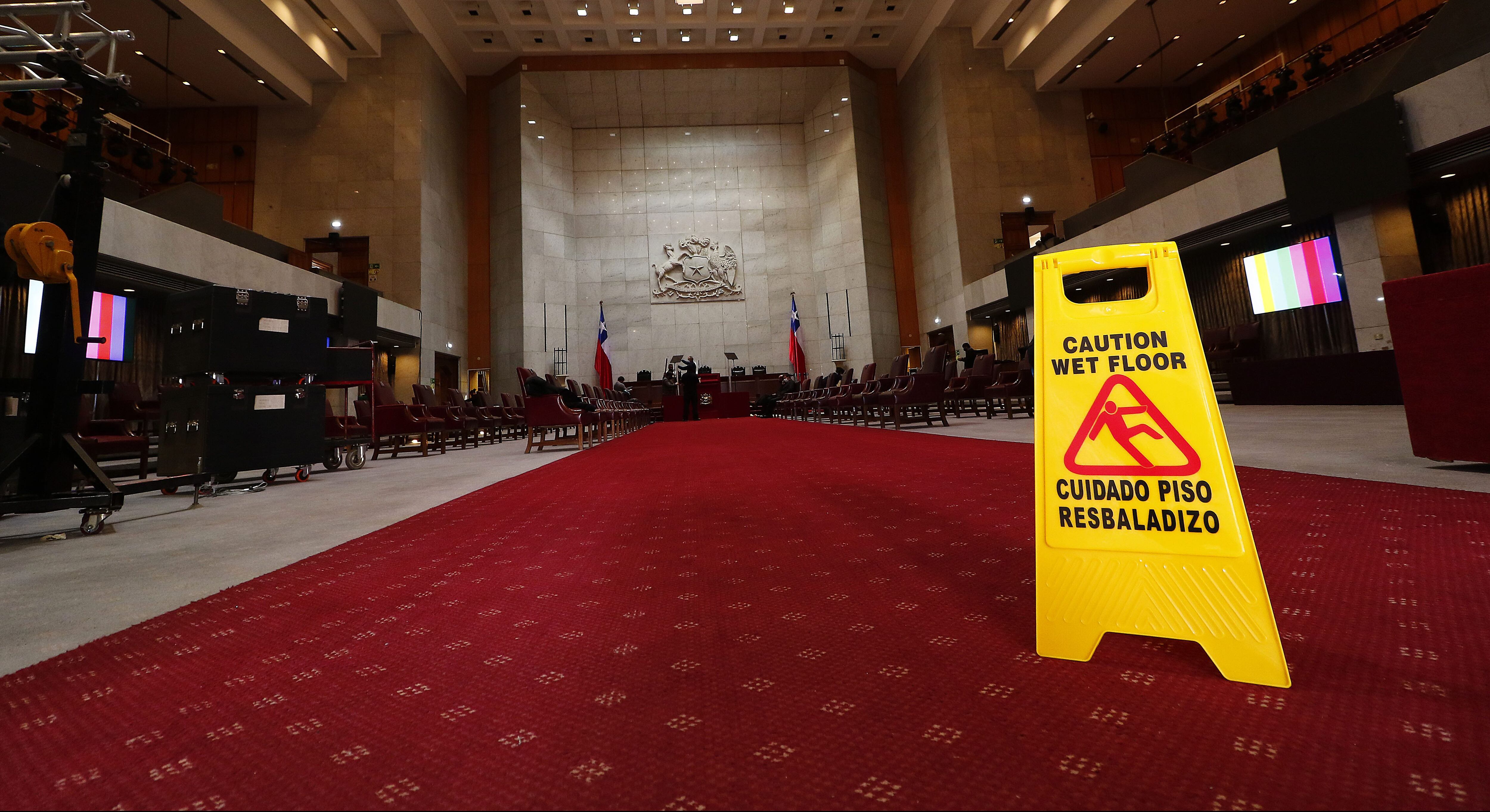 30 DE JULIO DE 2020/VALPARAISOVista general del Salon Plenario , en medio de los ultimos preparativos para la Cuenta Publica del Presidente de la Republica en el Congreso Nacional.
FOTO: LEONARDO RUBILAR CHANDIA/AGENCIAUNO