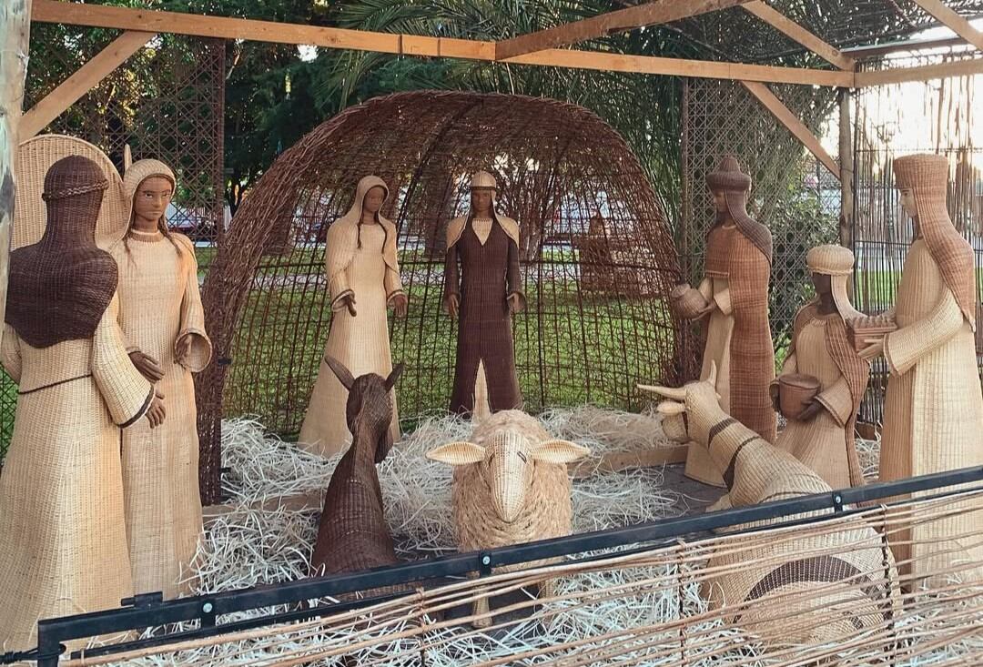 Pesebre de mimbre en Chimbarongo